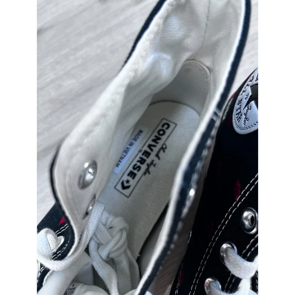 Converse Unisex Shoes M8‎ W10 Chuck Taylor 70 Embroidered Lips Love Me Black Hi